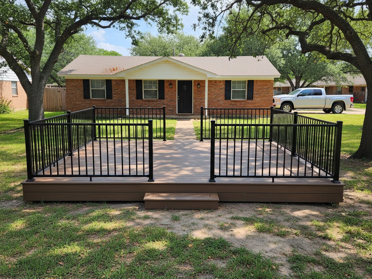 Custom Deck Design completed by Oasis Deck Co in Terrell, TX