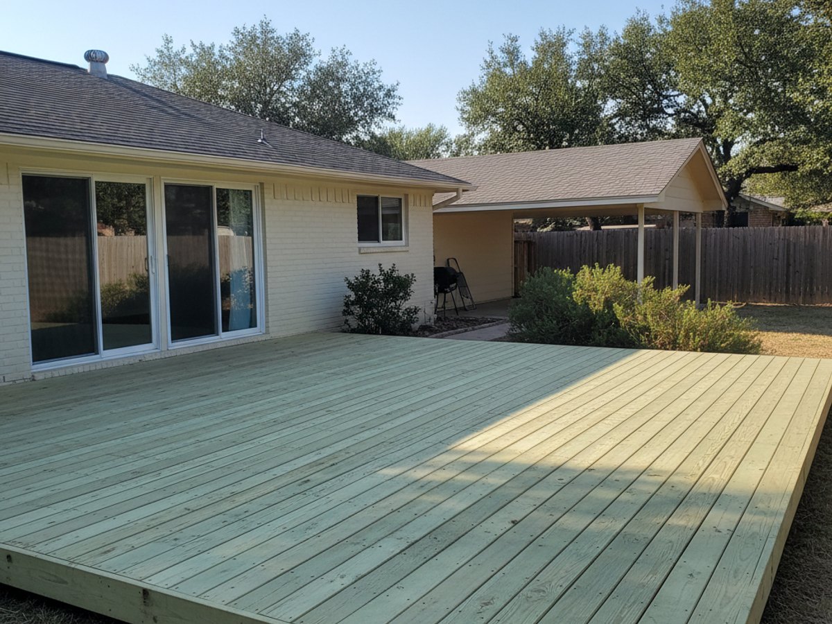 Oasis Deck Co crew at work on a home in Mesquite, TX